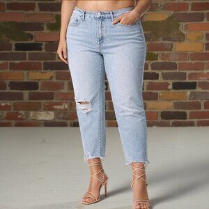 Good American Good Classic Distressed Skinny High-Rise Jeans - Size 16 OR 18 NEW